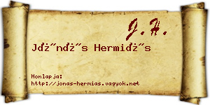 Jónás Hermiás névjegykártya
